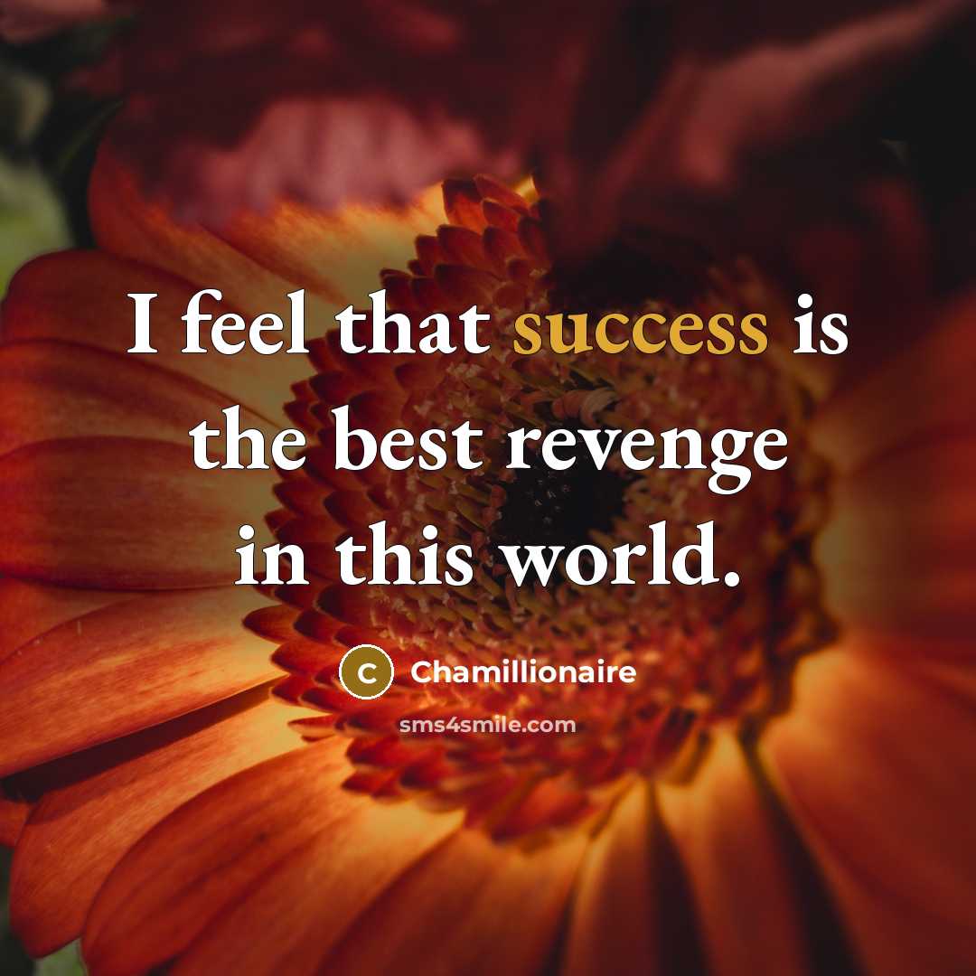 “I feel that success is the best revenge in this…” quote by Chamillionaire