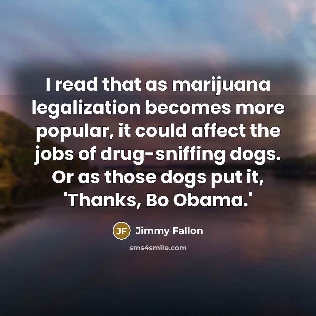 “I read that as marijuana legalization becomes more popular, it…” quote by Jimmy Fallon