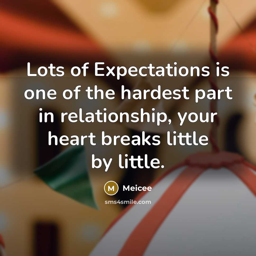 “Lots of Expectations is one of the hardest part in…” quote by Meicee