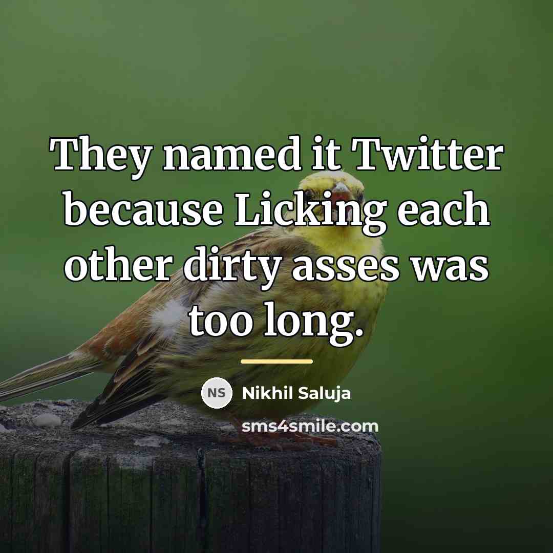 “They named it Twitter because Licking each other dirty asses…” quote by Nikhil Saluja