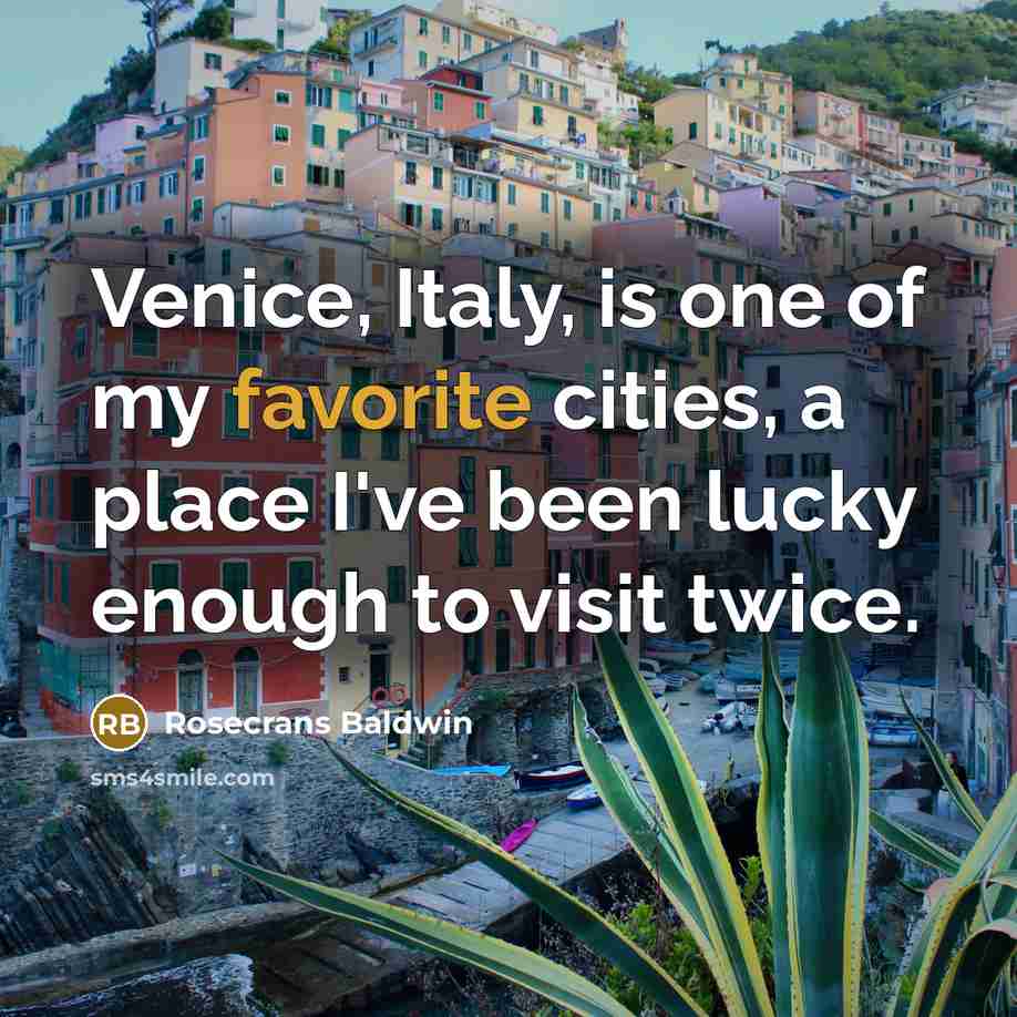 “Venice, Italy, is one of my favorite cities, a place…” quote by Rosecrans Baldwin