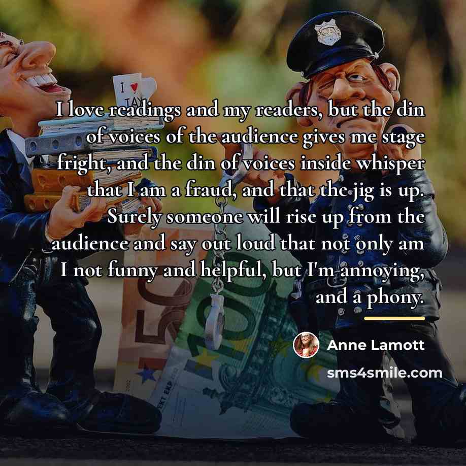 “I love readings and my readers, but the din of…” quote by Anne Lamott