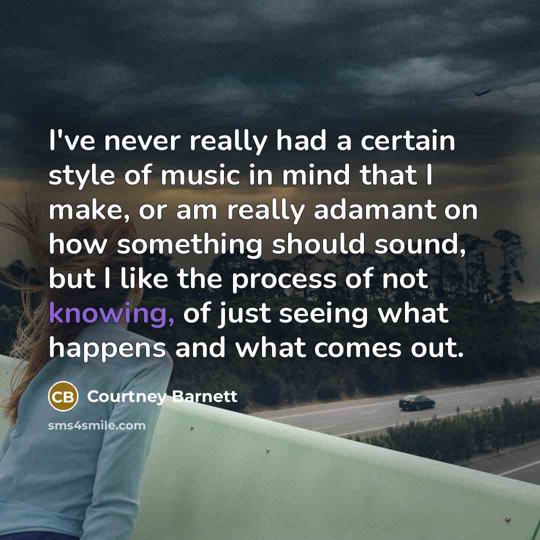 “I've never really had a certain style of music in…” quote by Courtney Barnett