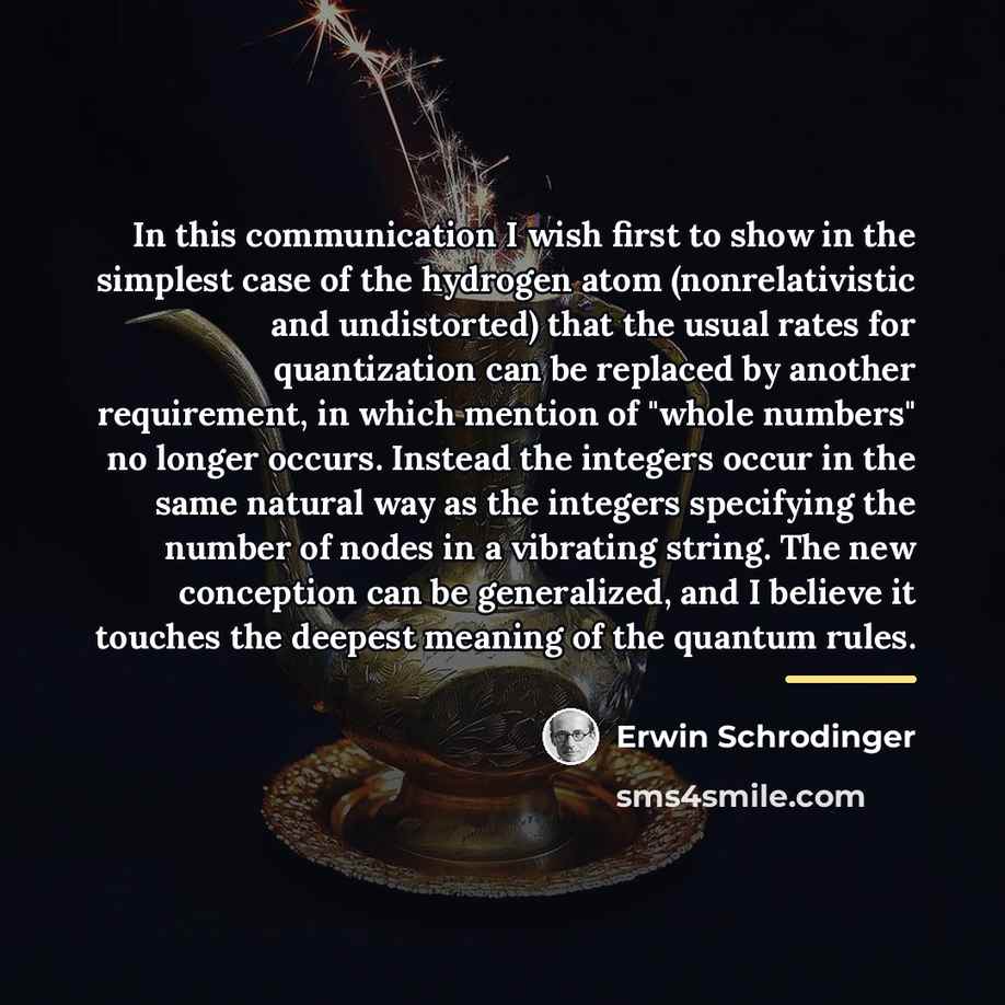 “In this communication I wish first to show in the…” quote by Erwin Schrodinger