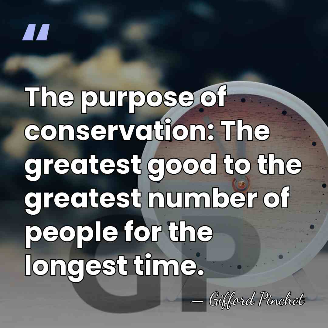 The purpose of conservation: The greatest good to the greatest number of&hellip; - Gifford Pinchot