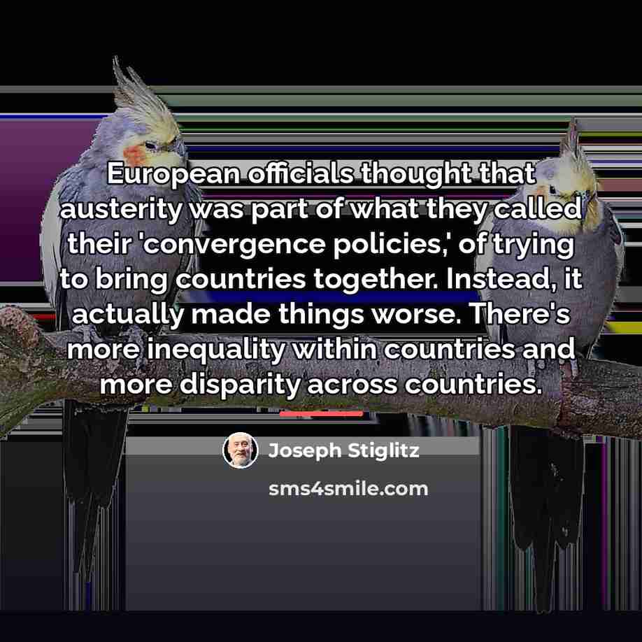 “European officials thought that austerity was part of what they…” quote by Joseph Stiglitz