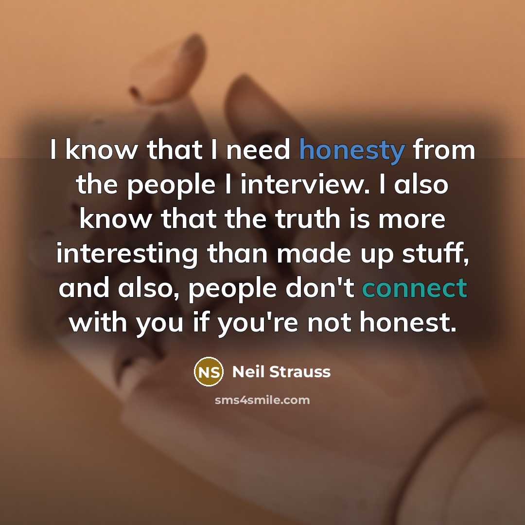 “I know that I need honesty from the people I…” quote by Neil Strauss
