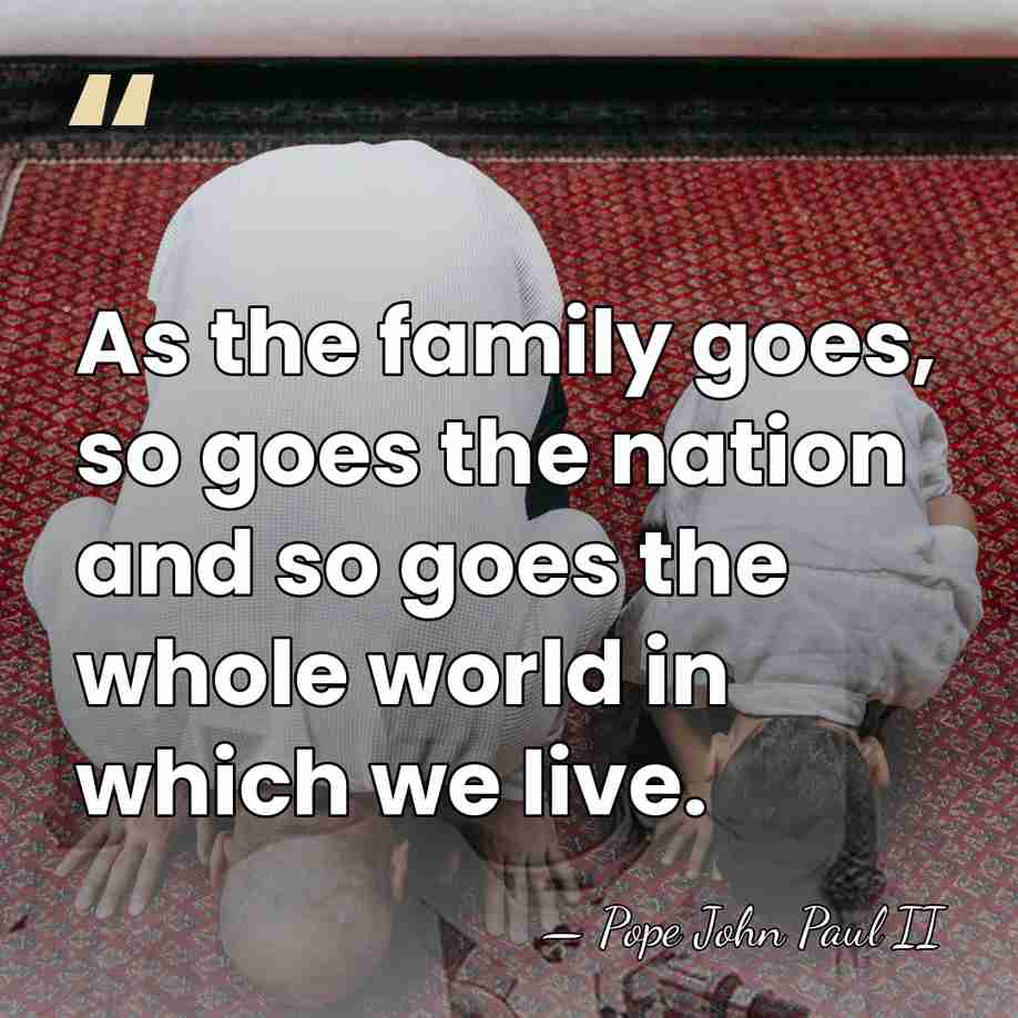 As the family goes, so goes the nation and so goes the&hellip; - Pope John Paul II
