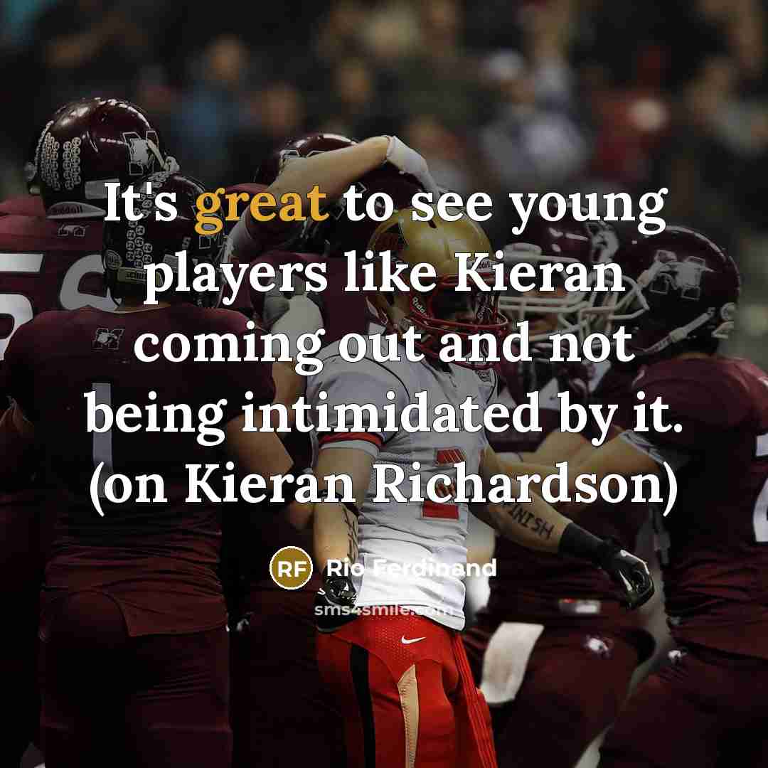 “It's great to see young players like Kieran coming out…” quote by Rio Ferdinand