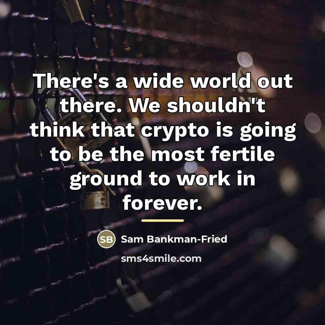 “There's a wide world out there. We shouldn't think that…” quote by Sam Bankman-Fried