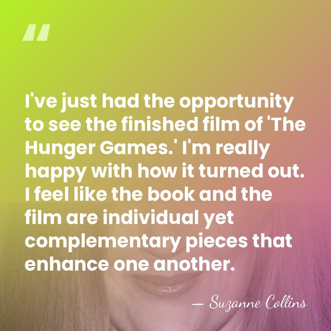 I've just had the opportunity to see the finished film of 'The&hellip; - Suzanne Collins