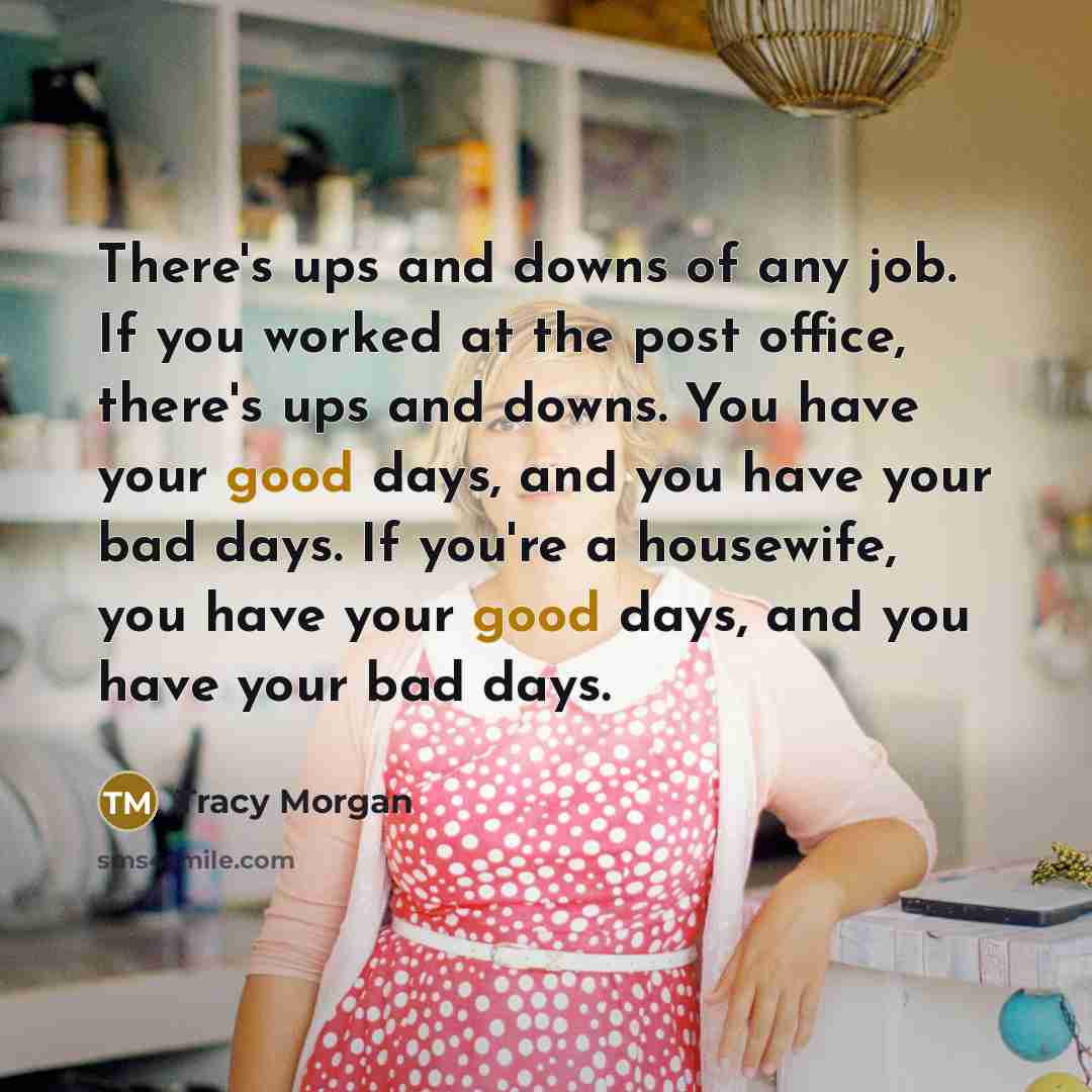 “There's ups and downs of any job. If you worked…” quote by Tracy Morgan