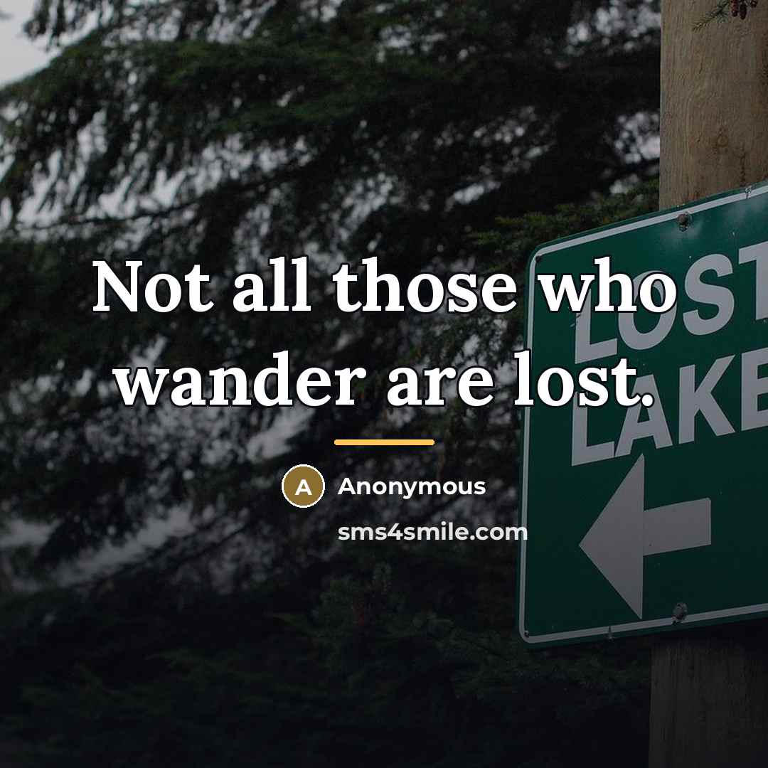 “Not all those who wander are lost.…” quote by Anonymous