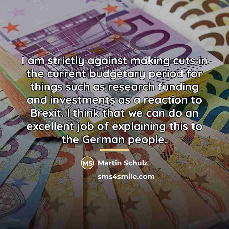 “I am strictly against making cuts in the current budgetary…” quote by Martin Schulz