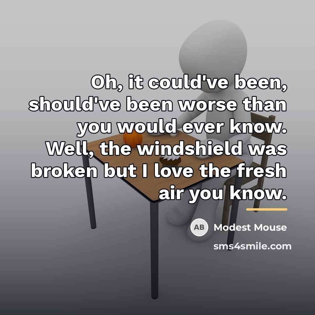“Oh, it could've been, should've been worse than you would…” quote by Modest Mouse