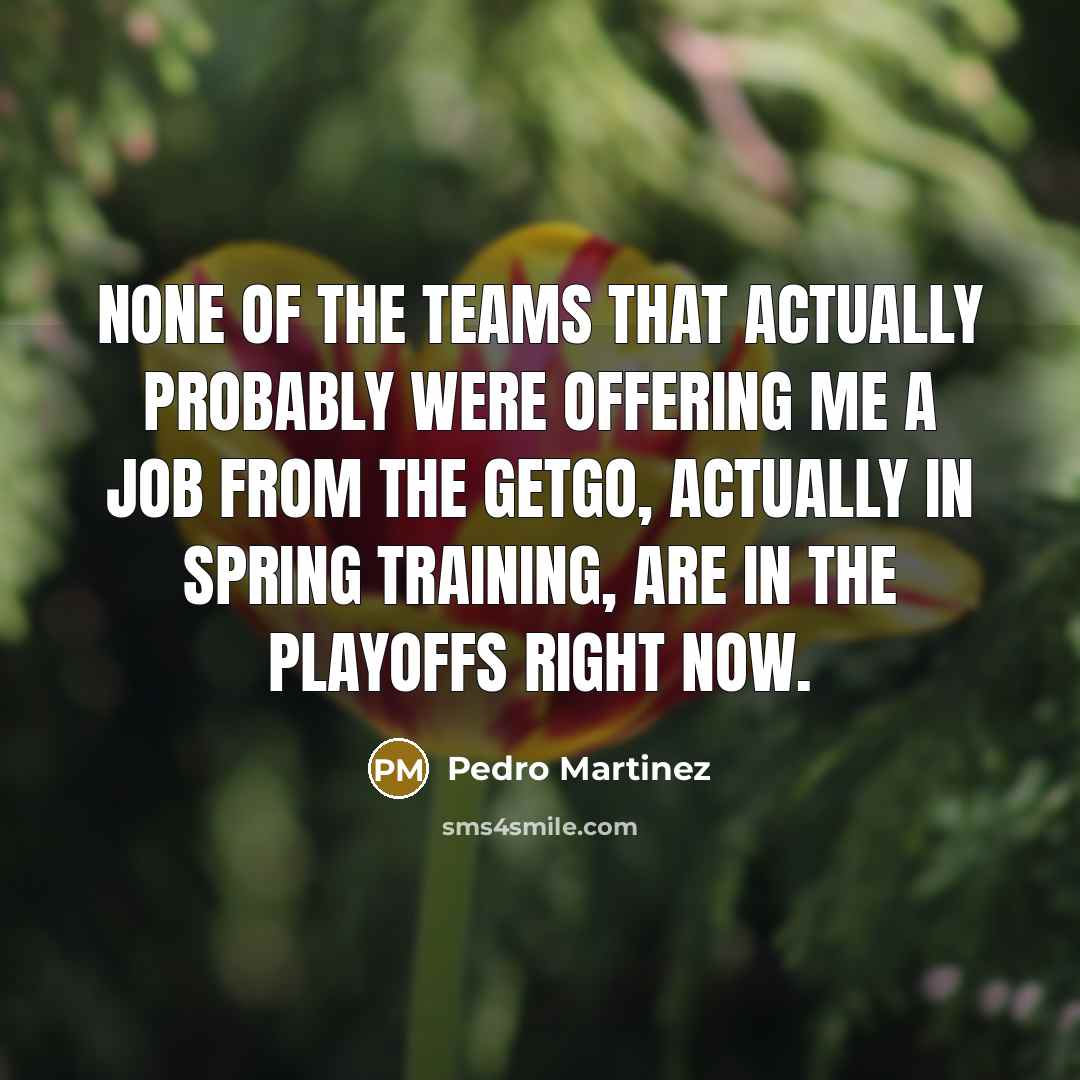 “None of the teams that actually probably were offering me…” quote by Pedro Martinez