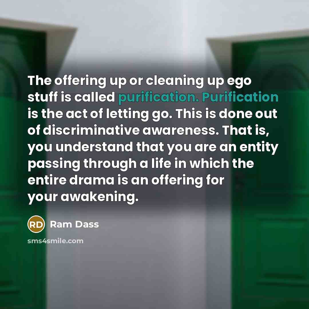 “The offering up or cleaning up ego stuff is called…” quote by Ram Dass