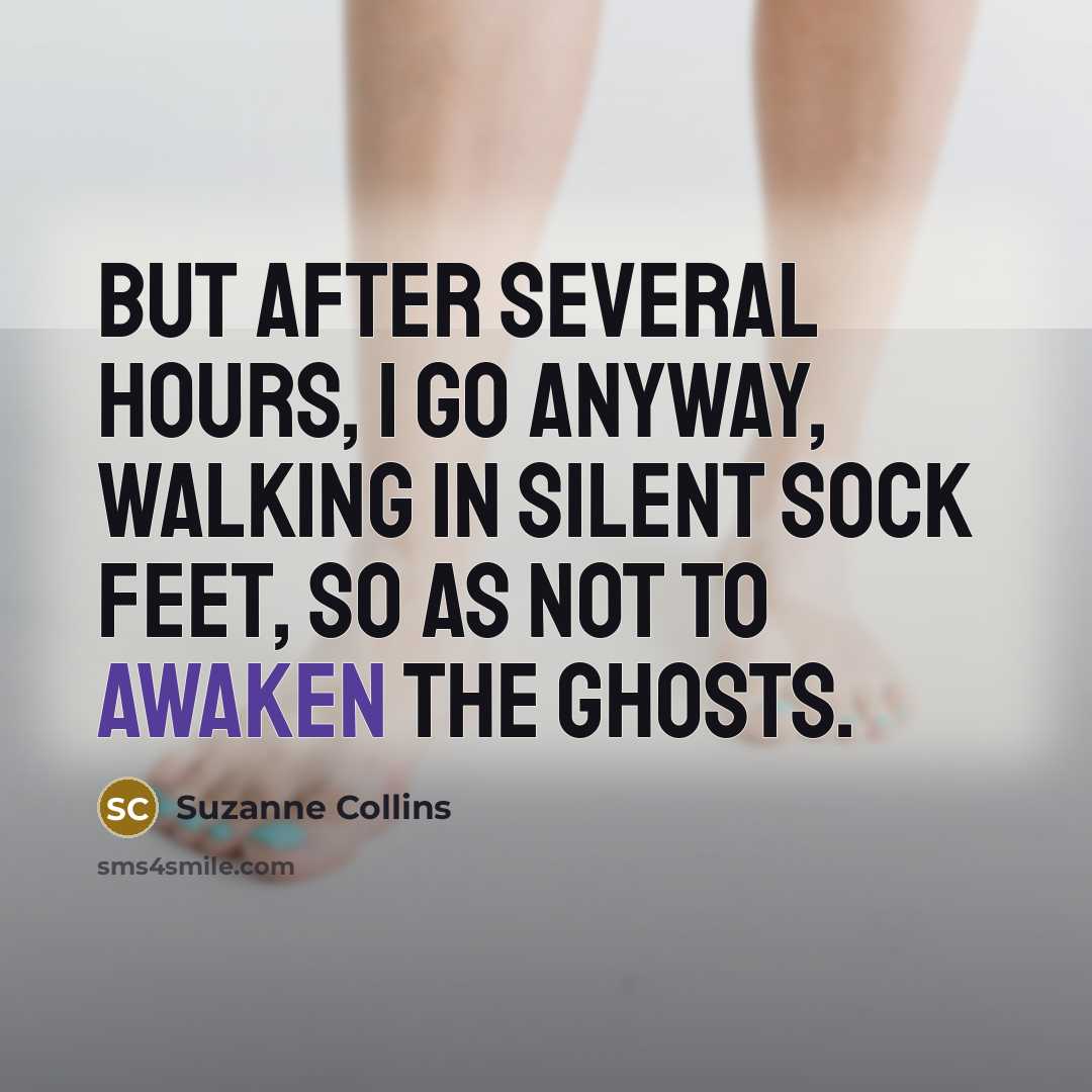 “But after several hours, I go anyway, walking in silent…” quote by Suzanne Collins