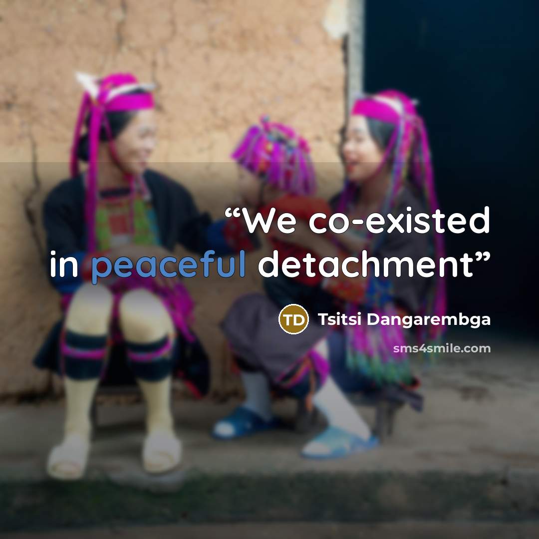 “We co-existed in peaceful detachment” quote by Tsitsi Dangarembga
