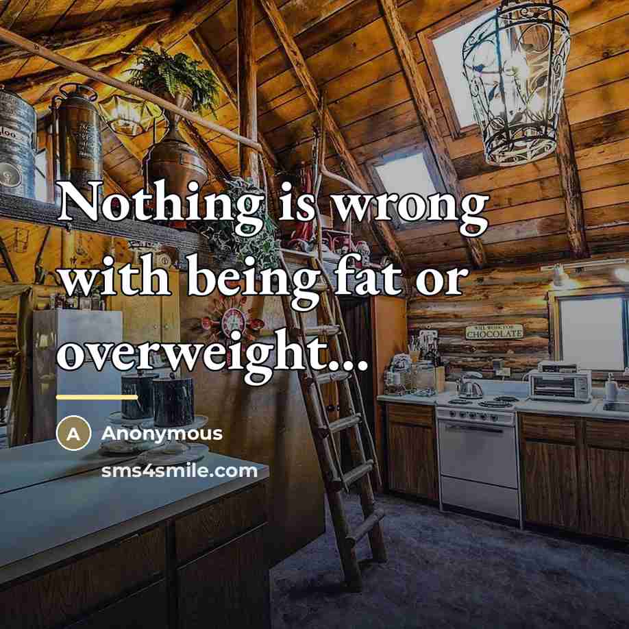 “Nothing is wrong with being fat or overweight...…” quote by Anonymous