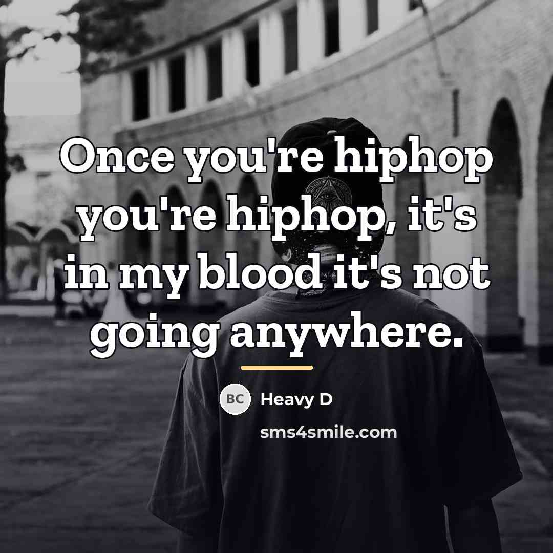“Once you're hiphop you're hiphop, it's in my blood it's…” quote by Heavy D
