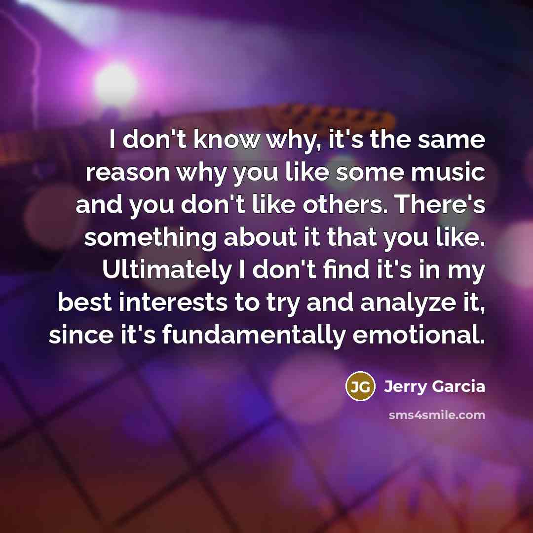 “I don't know why, it's the same reason why you…” quote by Jerry Garcia