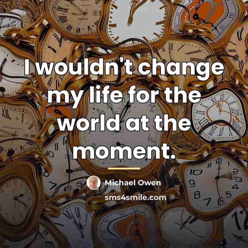 “I wouldn't change my life for the world at the…” quote by Michael Owen