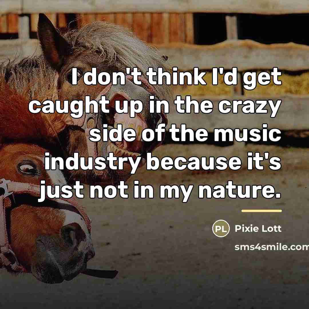 “I don't think I'd get caught up in the crazy…” quote by Pixie Lott