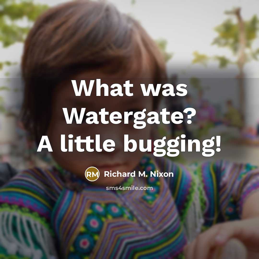“What was Watergate? A little bugging!…” quote by Richard M. Nixon