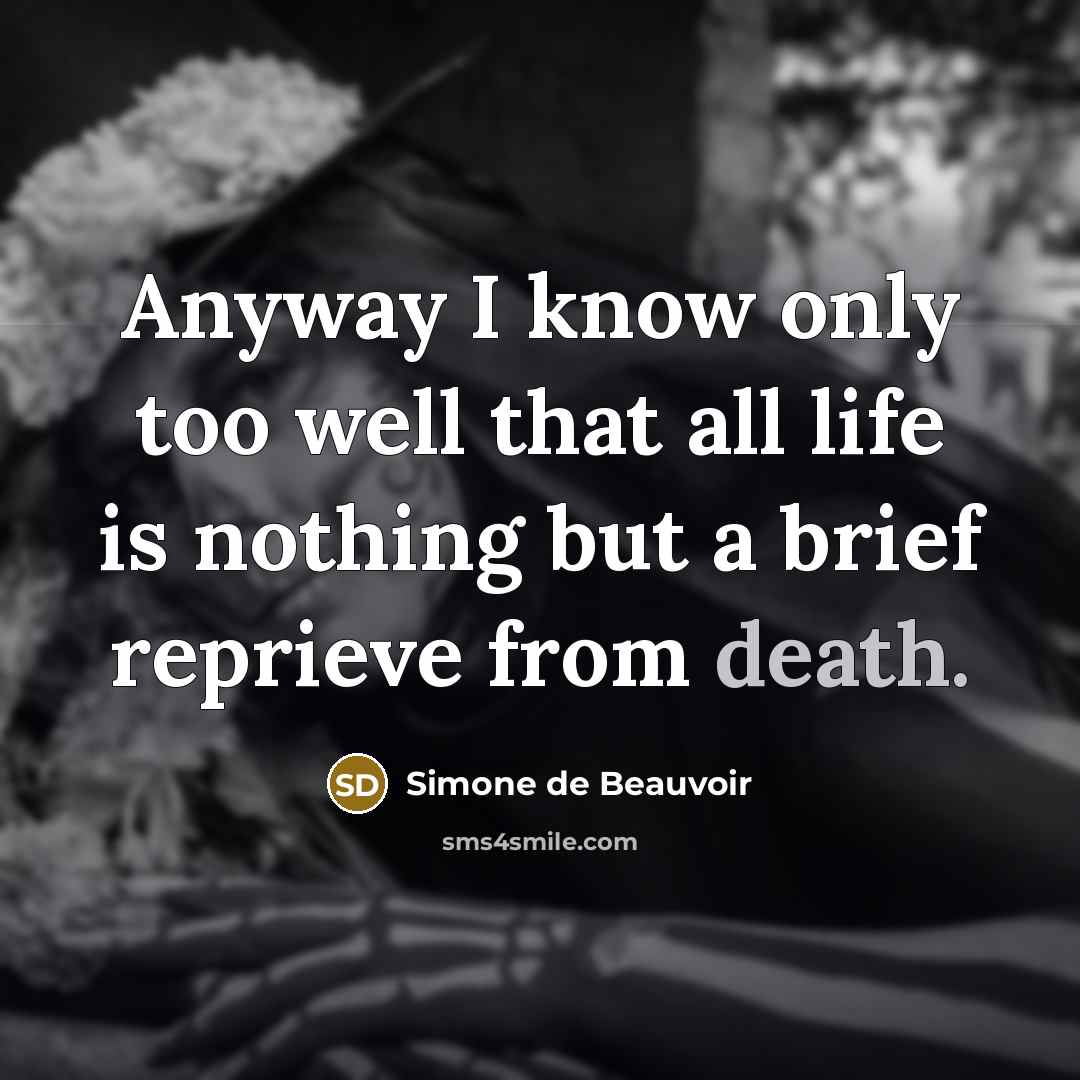 “Anyway I know only too well that all life is…” quote by Simone de Beauvoir
