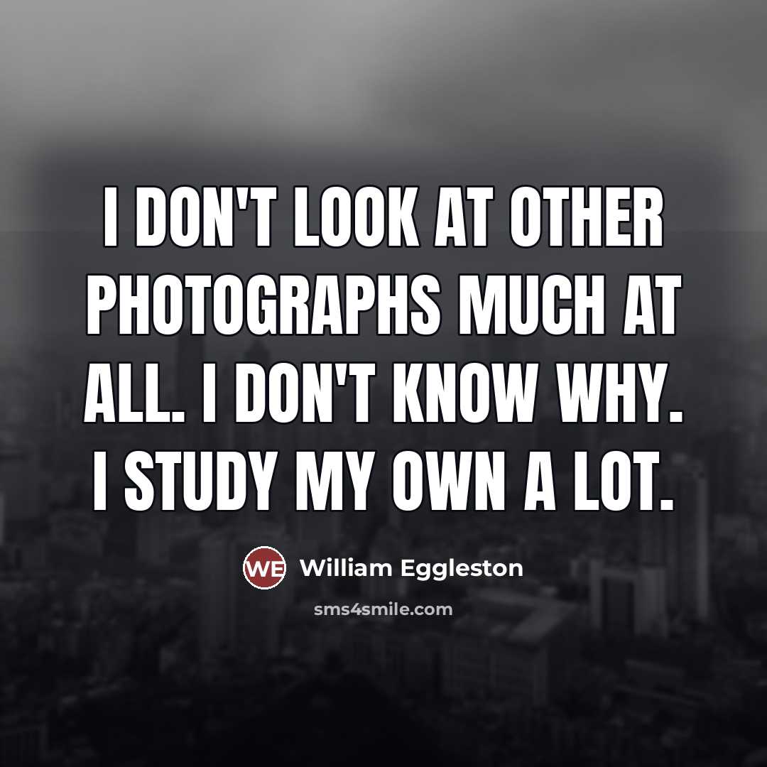 “I don't look at other photographs much at all. I…” quote by William Eggleston