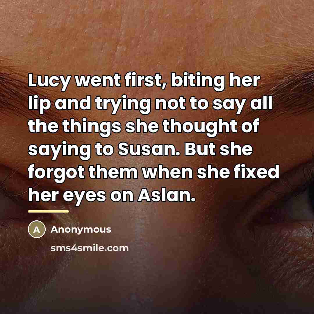 “Lucy went first, biting her lip and trying not to…” quote by Anonymous