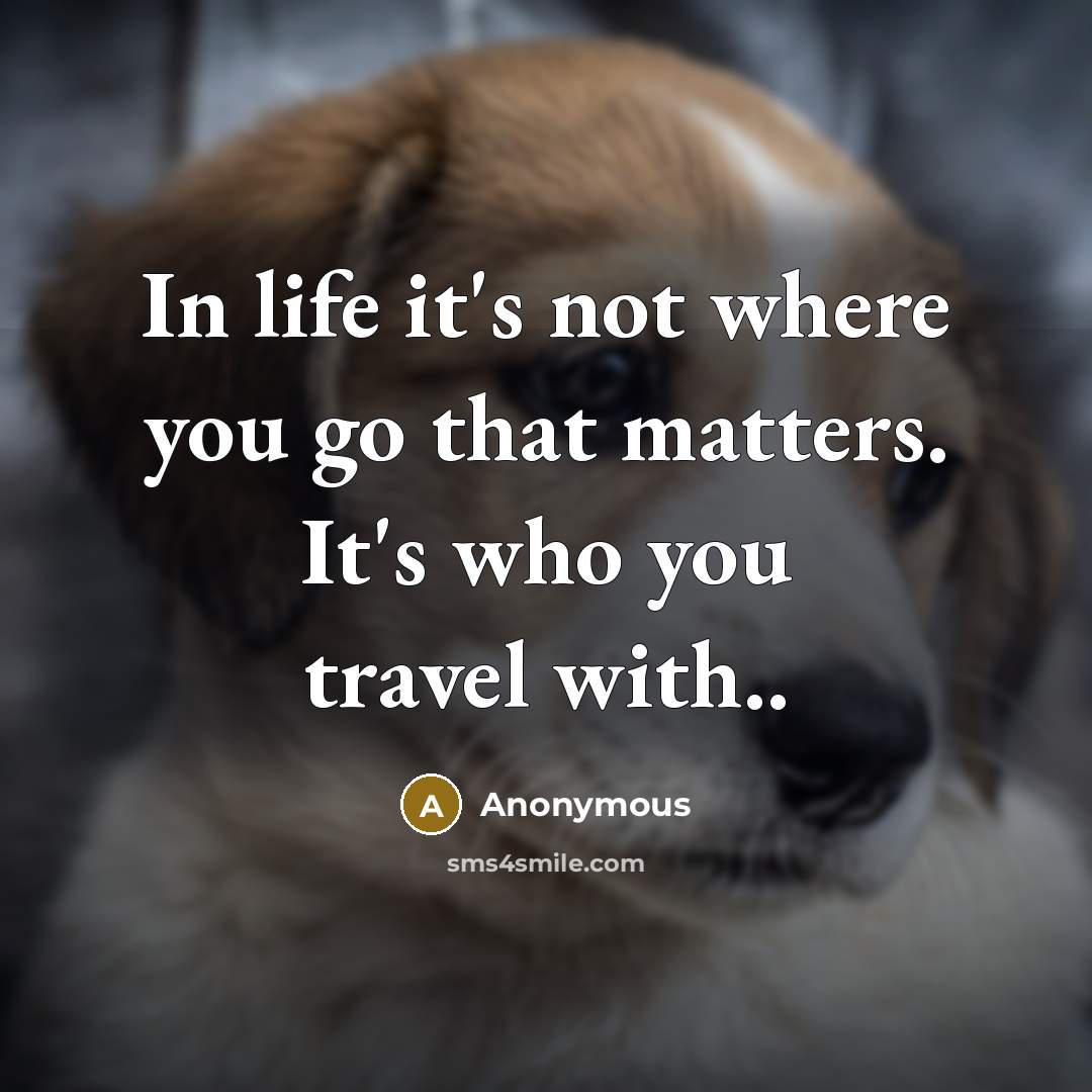 “In life it's not where you go that matters. It's…” quote by Anonymous