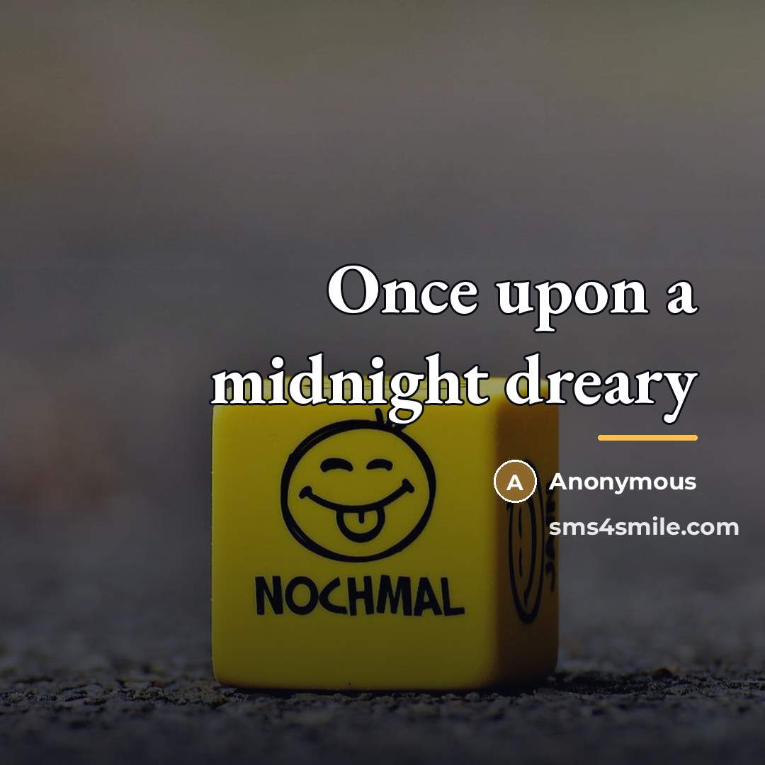 “Once upon a midnight dreary…” quote by Anonymous