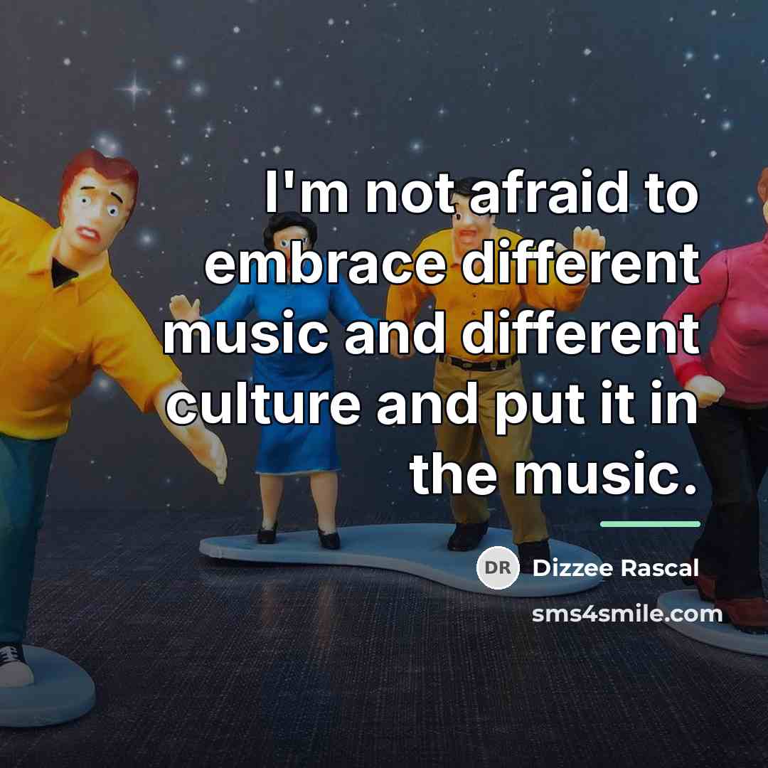 “I'm not afraid to embrace different music and different culture…” quote by Dizzee Rascal