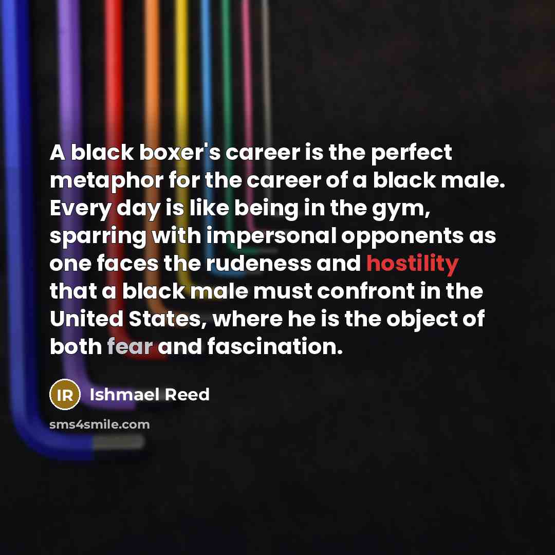 “A black boxer's career is the perfect metaphor for the…” quote by Ishmael Reed