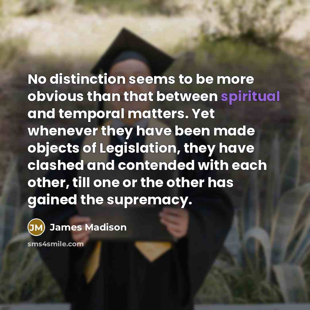 “No distinction seems to be more obvious than that between…” quote by James Madison