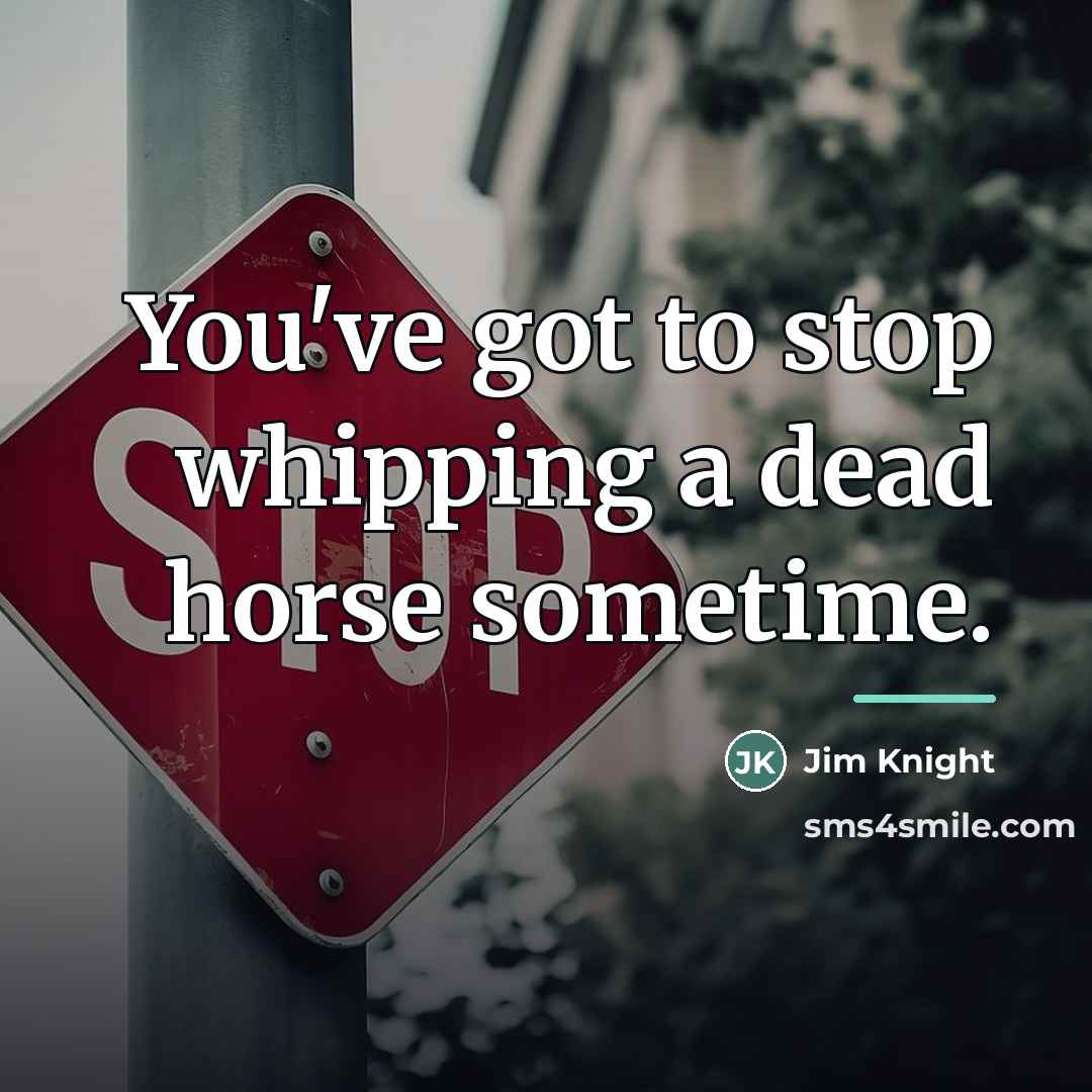 “You've got to stop whipping a dead horse sometime.…” quote by Jim Knight