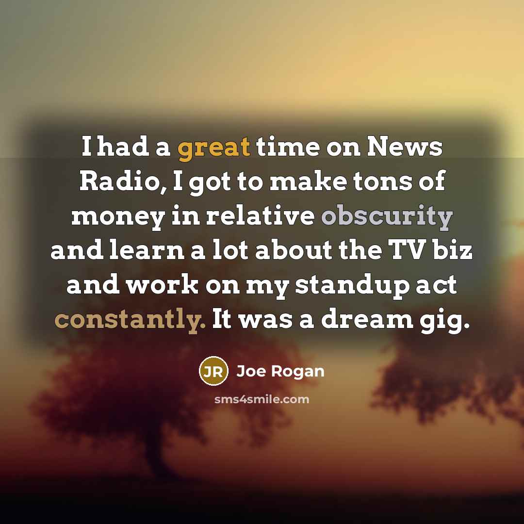 “I had a great time on News Radio, I got…” quote by Joe Rogan