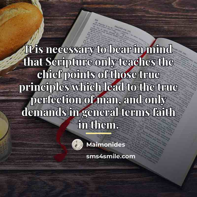 “It is necessary to bear in mind that Scripture only…” quote by Maimonides