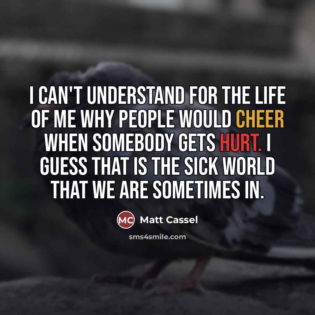 “I can't understand for the life of me why people…” quote by Matt Cassel