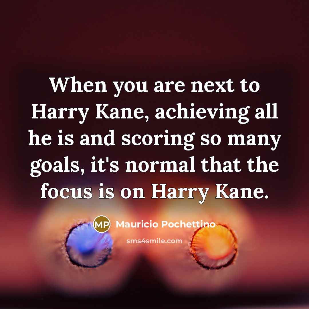 “When you are next to Harry Kane, achieving all he…” quote by Mauricio Pochettino