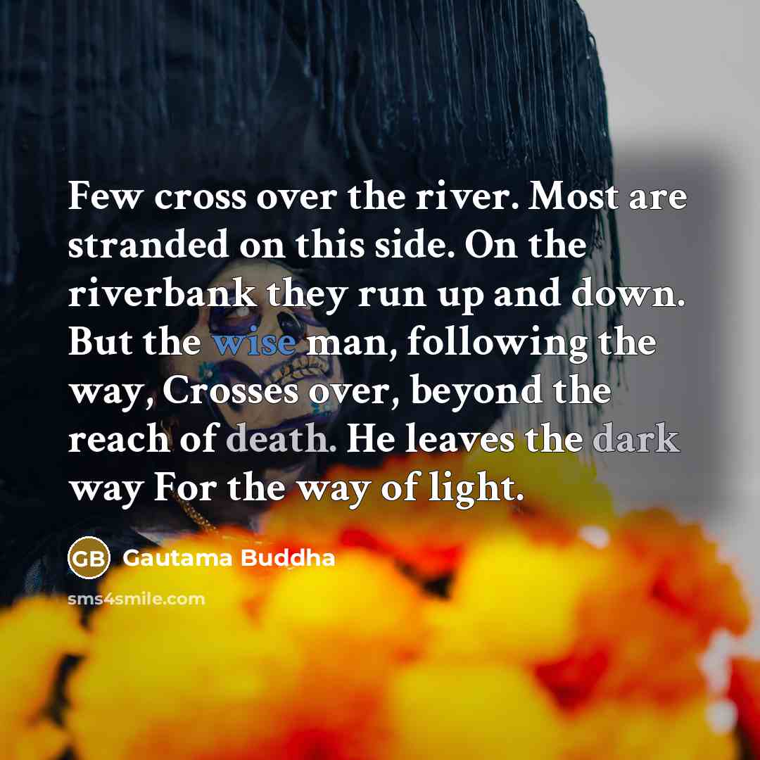 “Few cross over the river. Most are stranded on this…” quote by Gautama Buddha