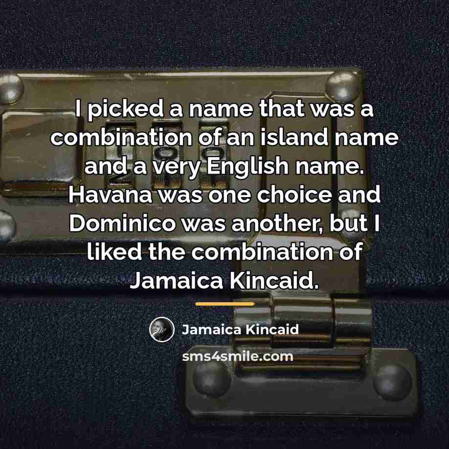 “I picked a name that was a combination of an…” quote by Jamaica Kincaid