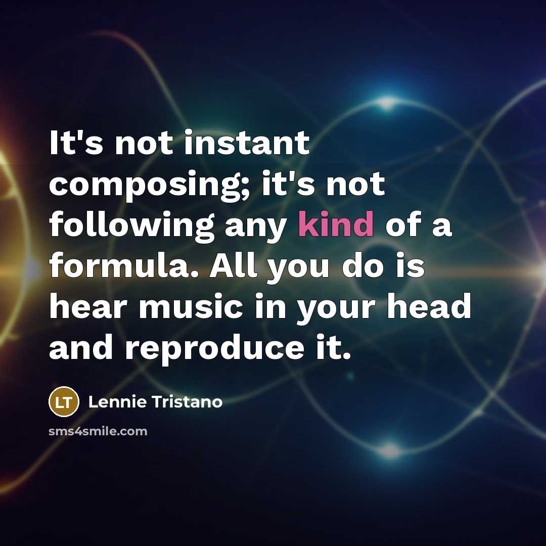 “It's not instant composing; it's not following any kind of…” quote by Lennie Tristano