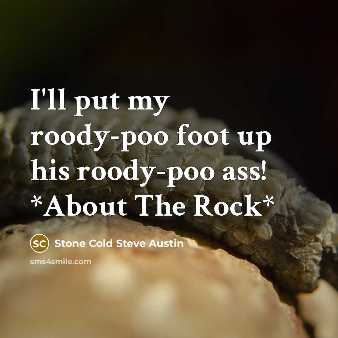 “I'll put my roody-poo foot up his roody-poo ass! *About…” quote by Stone Cold Steve Austin