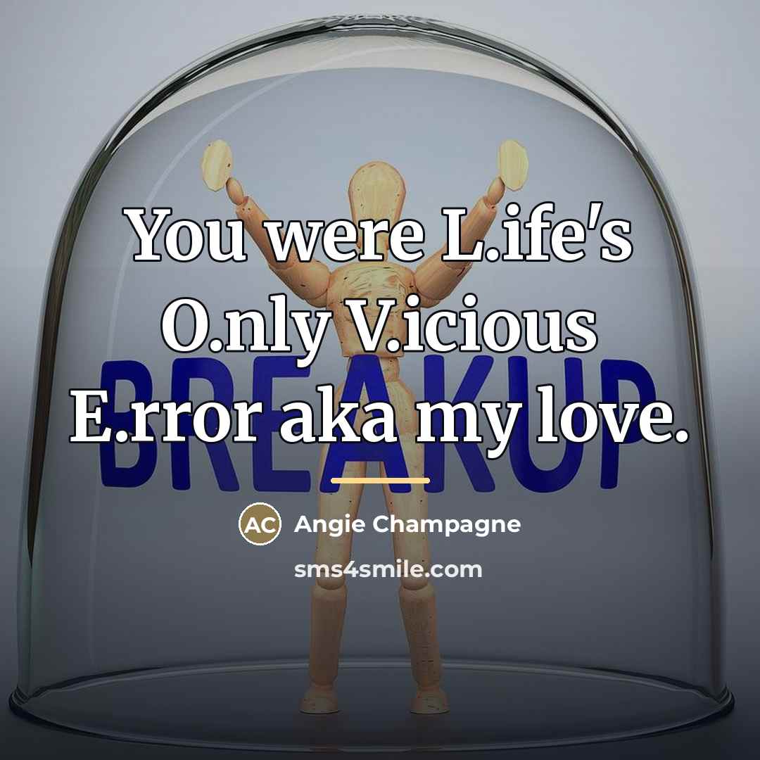 “You were L.ife's O.nly V.icious E.rror aka my love.…” quote by Angie Champagne