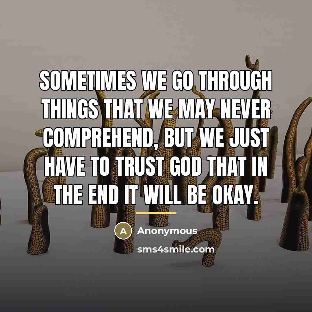 “Sometimes we go through things that we may never comprehend,…” quote by Anonymous