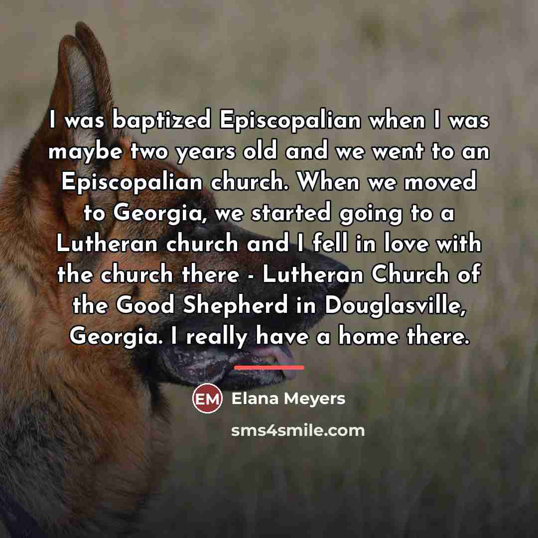“I was baptized Episcopalian when I was maybe two years…” quote by Elana Meyers