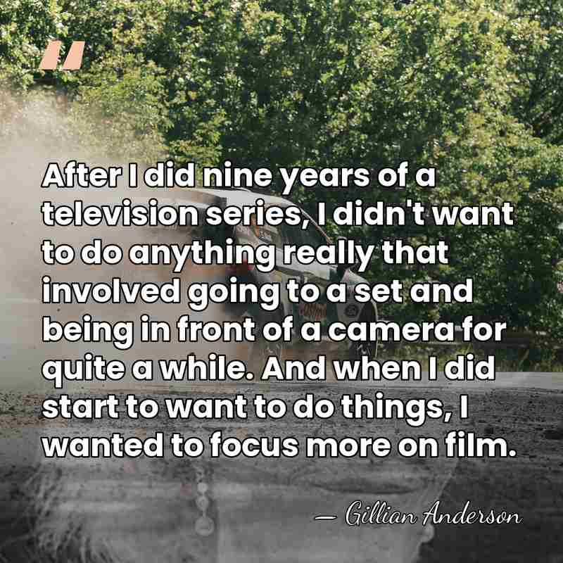 After I did nine years of a television series, I didn't want&hellip; - Gillian Anderson